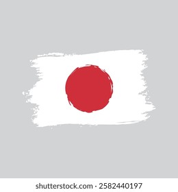 Flag of the Japan in brush shape frame
