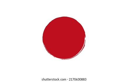 Flag of Japan, brush stroke background vector