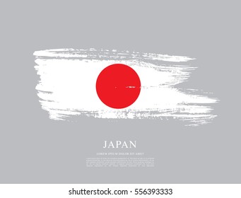 Flag of Japan, brush stroke background