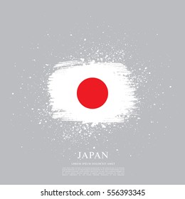 Flag of Japan, brush stroke background