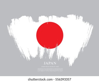 Flag of Japan, brush stroke background