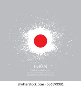 Flag of Japan, brush stroke background