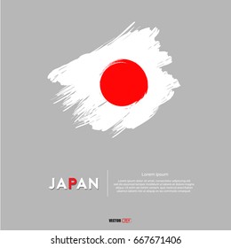 flag of japan with  brush stroke background vector 