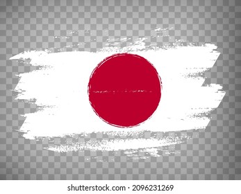 Flag Japan from brush strokes.  Flag  Japan on  transparent background for your web site design, app, UI. Stock vector. Vector illustration EPS10