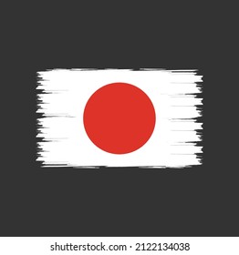 Flag of Japan with brush style