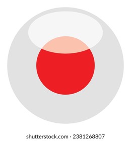 La bandera de Japón. Icono de indicador de botón. Color estándar. Indicador de icono de círculo. 3 quinquies ilustración. Ilustración del equipo. Ilustración digital. Ilustración vectorial.