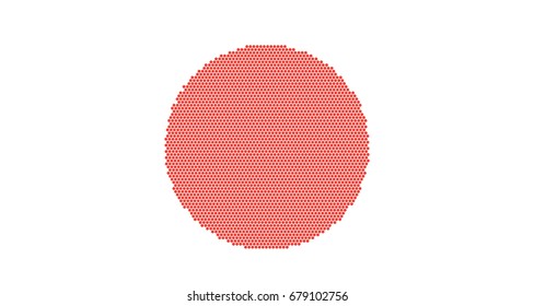 Flag of Japan. Celled stylization japanese national banner. Vector illustration