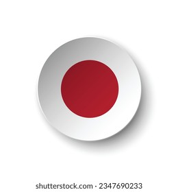 La bandera de Japón. Indicador de icono de círculo. Icono de indicador de botón. Color estándar. 3 quinquies ilustración. Ilustración del equipo. Ilustración digital. Ilustración vectorial.