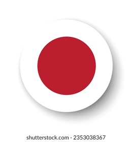 La bandera de Japón. Indicador de icono de círculo. Icono de indicador de botón. Color estándar. 3 quinquies ilustración. Ilustración del equipo. Ilustración digital. Ilustración vectorial.