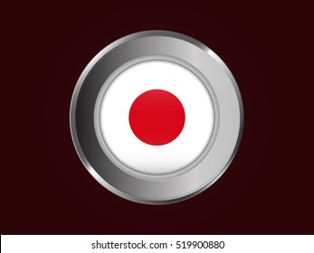 Flag of Japan in circle on dark red background