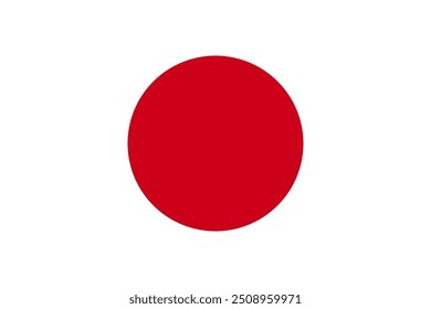 The flag of Japan. Flat flag of Japan. Red and white flag. Flag for printing. A red circle on a white background.