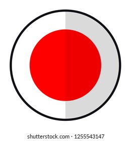 Flag Japan – flat style design button. Nation emblem illustration, isolated on a white background. 