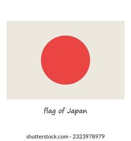 bandera japonesa de estilo plano aislada en un fondo blanco. el símbolo de estado de Japón. ilustración vectorial de stock. EPS 10.
