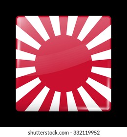 Flag of Japan. Glassy Icon Square Shape. This is File from the Collection Flags of Asia