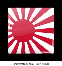 Flag of Japan. Glassy Icon Square Shape. This is File from the Collection Flags of Asia
