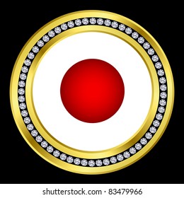 Flag of Japan, golden button