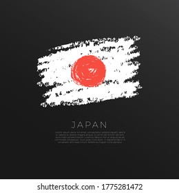 Flag of Japan in Grunge Brush Stroke : Vector Illustration