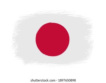 Flag of Japan in grunge style.
