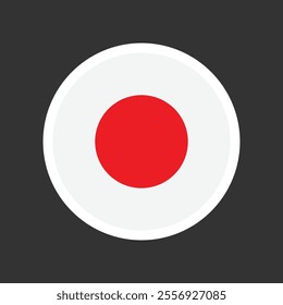 Flag of Japan. Flag icon color. Vector rounded circle corners illustration.