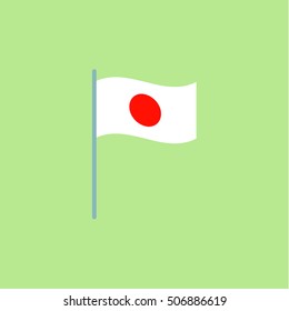flag of japan icon, flat design