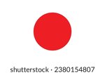 The flag of Japan. Flag icon. Standard color. Standard size. A rectangular flag. Computer illustration. Digital illustration. Vector illustration.