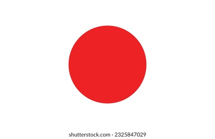 La bandera de Japón. Icono de marca. Color estándar. Tamaño estándar. Bandera rectangular. Ilustración del equipo. Ilustración digital. Ilustración vectorial.