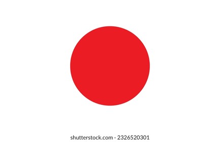 The flag of Japan. Flag icon. Standard color. Standard size. A rectangular flag. Computer illustration. Digital illustration. Vector illustration.