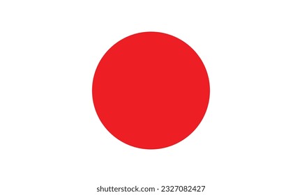 The flag of Japan. Flag icon. Standard color. Standard size. A rectangular flag. Computer illustration. Digital illustration. Vector illustration.