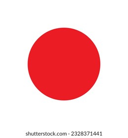 The flag of Japan. Flag icon. Standard color. A square flag. Computer illustration. Digital illustration. Vector illustration.