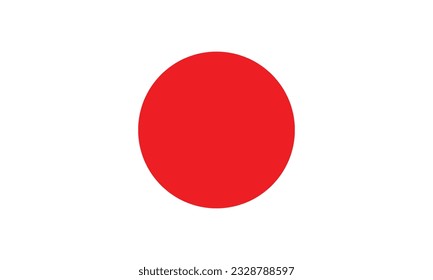 La bandera de Japón. Icono de marca. Color estándar. Tamaño estándar. Bandera rectangular. Ilustración del equipo. Ilustración digital. Ilustración vectorial.