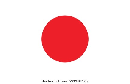 The flag of Japan. Flag icon. Standard color. Standard size. A rectangular flag. Computer illustration. Digital illustration. Vector illustration.
