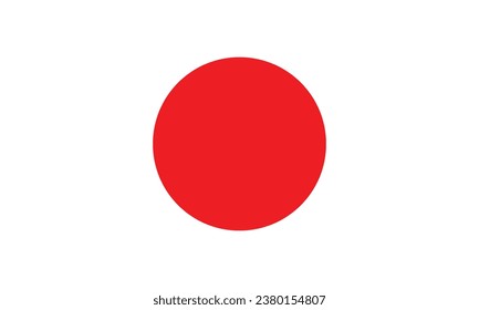 The flag of Japan. Flag icon. Standard color. Standard size. A rectangular flag. Computer illustration. Digital illustration. Vector illustration.