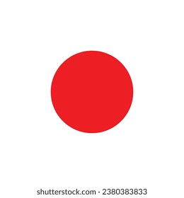 The flag of Japan. Flag icon. Standard color. A square flag. Square icon. Computer illustration. Digital illustration. Vector illustration.