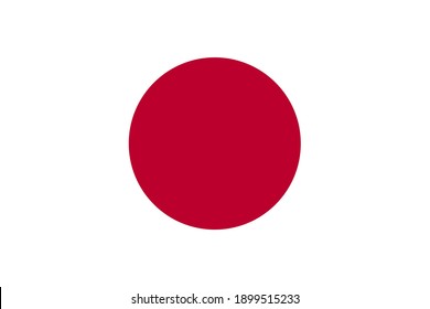 Flag of Japan is an island country in East Asia. Vector illustration