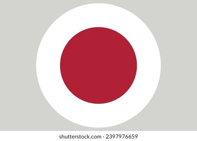Flag of Japan. Japanese national symbol in official colors. Template icon. Abstract vector background. Round glass light ball, 3D big bubble, sphere.