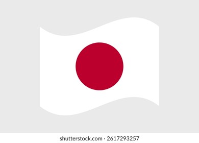 Flag of Japan. Japanese wavy flag digital vector illustration. Fluttering flag.