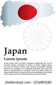Flag of Japan, Land of the Rising Sun. Template for award design, an official document with the flag of Japan. Bright, colorful vector illustration for graphic and web design.