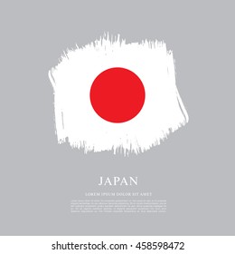 Flag of Japan made in brush stroke background