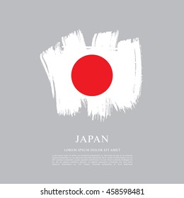 Flag of Japan made in brush stroke background