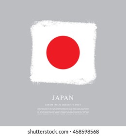 Flag of Japan made in brush stroke background