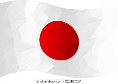Flag of Japan made with polygons