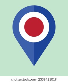 Flag of Japan, Flag of Japan Map pointer icon. Vector illustration flag pointer.