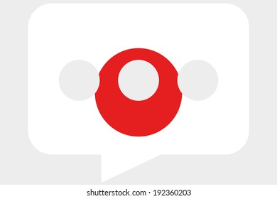 The flag of Japan in a messaging bubble