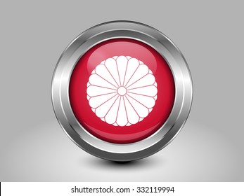 Flag of Japan. Metal Round Icons. This is File from the Collection Asian Flags