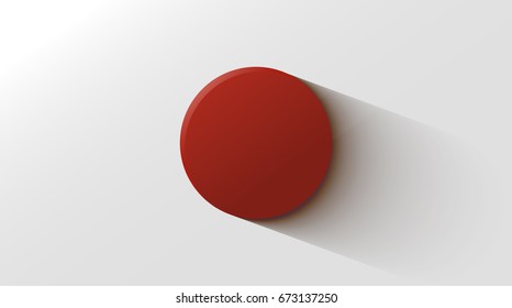 Flag of Japan with a nice smooth shadow. Vector Japanese flag