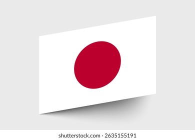 Flag of Japan. Japan flag official colors tilted icon digital vector illustration design.