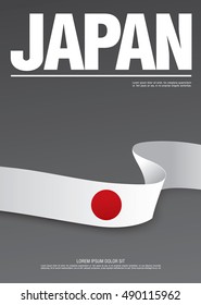 Flag of Japan on dark background