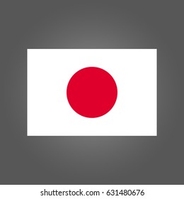 Flag of Japan on gray background