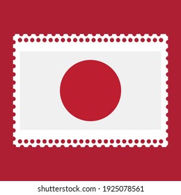 Bandera de Japón en ilustración vectorial de sellos.