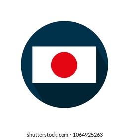 A flag of japan on a white background. Vector illustration